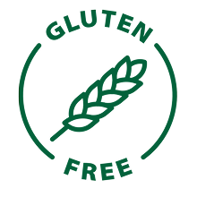 Gluten-free logo with a wheat stalk on a white background